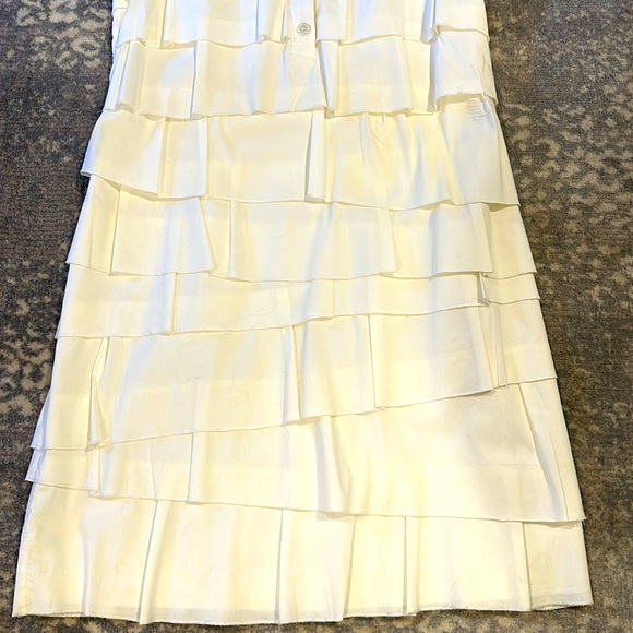 BCBG WHITE LAYERED RUFFLED DRESS SIZE XS